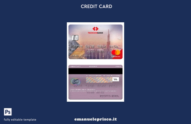 modello mastercard Vietnam Techcombank in stile verificato
